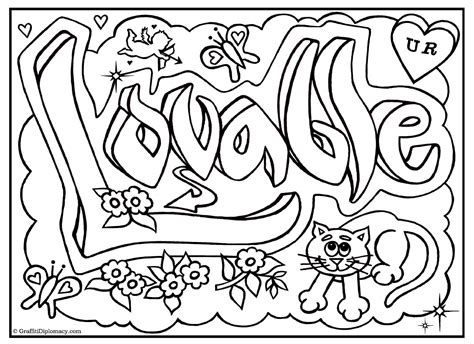 Make these graffiti coloring pages fun and beautiful with your creative touch. free graffiti coloring page | Love coloring pages, Free ...