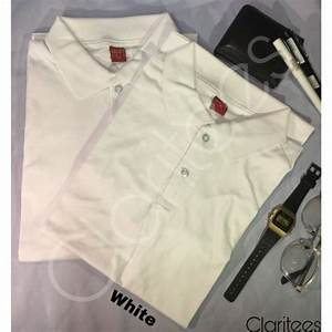 Yalex White Plain Cotton Poloshirt Red Label Shopee Philippines