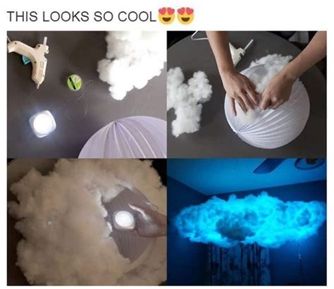 Using a piece of cardboard for the base, glue the boning to make the basic outline of your cloud. DIY cloud lamp | Diy clouds, Cloud lamp diy, Diy cloud light