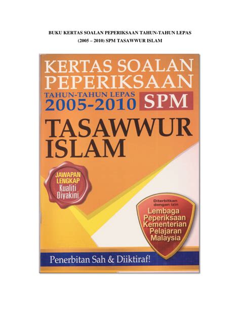 Koleksi soalan percubaan pt3 2020, ujian, nota, latihan. (PDF) Buku Kertas Soalan Peperiksaan Tahun-Tahun Lepas ...