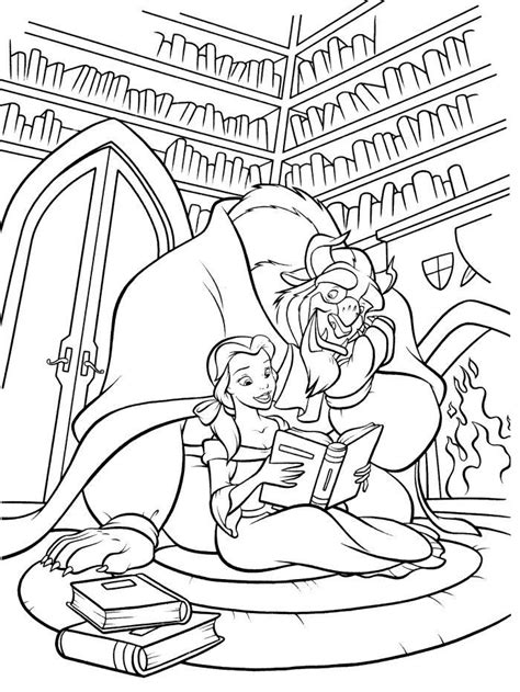 All of our printable online coloring books are free for everyone to enjoy. Read A Book Together Coloring Pages - Beauty And The Beast ...