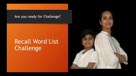 Maybe you would like to learn more about one of these? Recall Word List Challenge | A Simple Game to improve ...