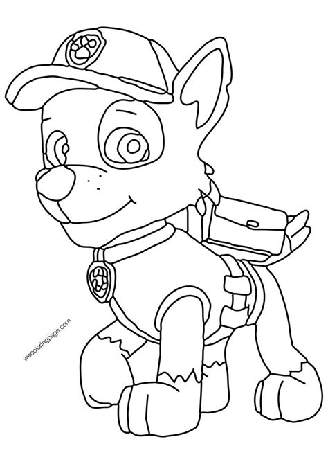 Skye and everest rainbow colouring page. Rocky Recycler Pup Paw Patrol Dog Coloring Page | FREE ...