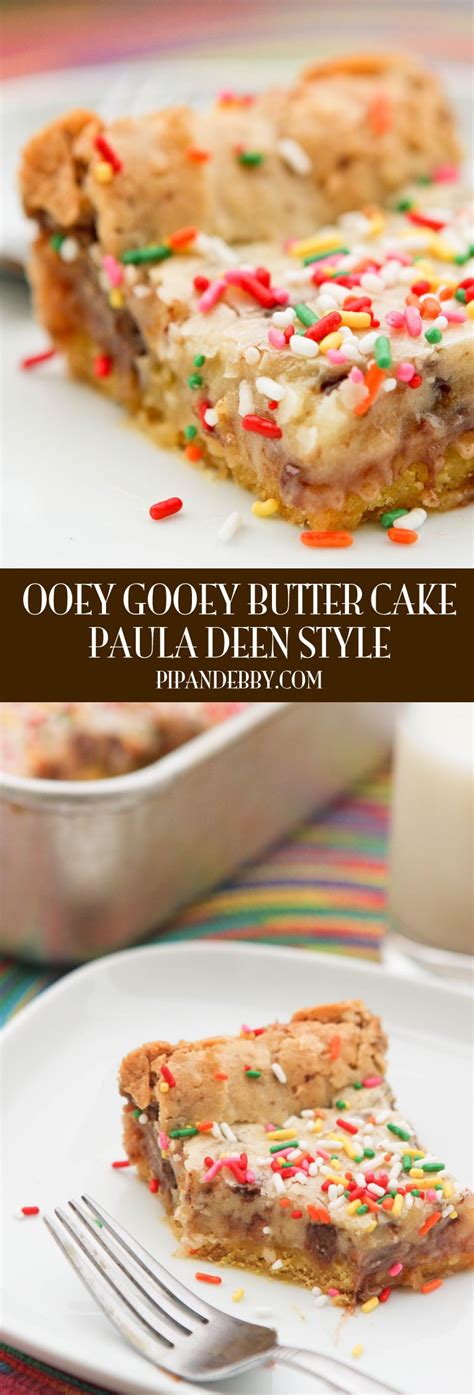 Preheat oven to 350 degrees. Paula Deen Ooey Gooey Butter Cake | Recipe | Ooey gooey ...