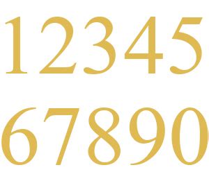 We also stock our standard 4 numbers are available in satin nickel, polished brass, antiqued brass, or painted (white or black). 2 inch Gold Reflective Vinyl Address Number