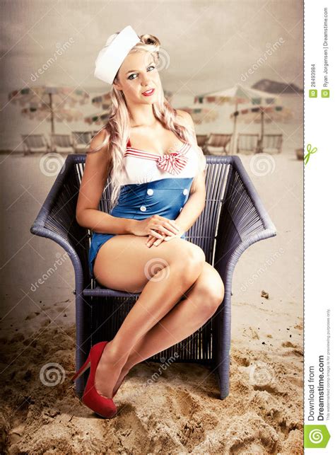 Magical, meaningful items you can't find anywhere else. Retro Blond Beach Pinup Model With Elegant Look Stock ...