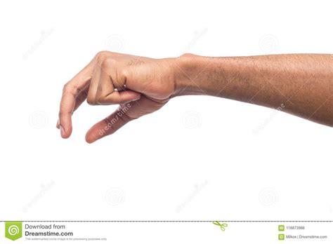Male Hand Picking Up Something, Cutout Stock Photo - Image of showing ...