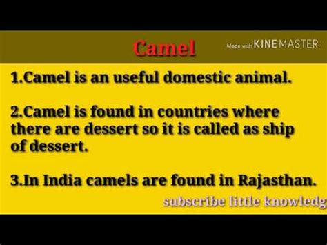 Essential cookies cannot be switched off in our systems. 10 lines on Camel,sentences on camel - YouTube