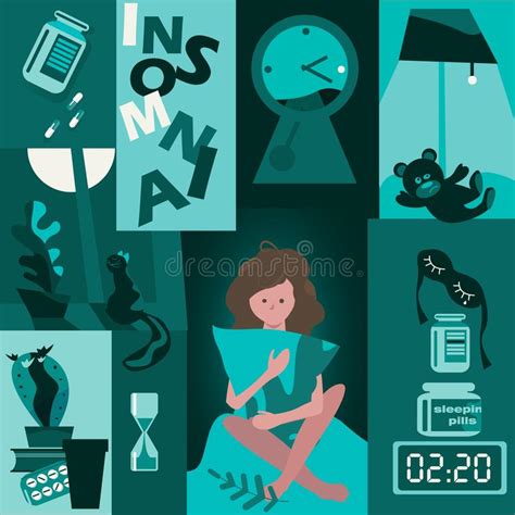 Insonnia Problema Di Sonno La Ragazza Sta Tenendo Un ...