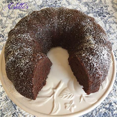 It only takes a few minutes to prepare the batter. Estelle's: HERSHEY'S COCOA BUNDT CAKE