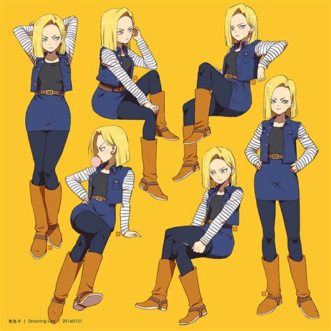 Dragon ball z character with earrings. android 18 (dragon ball and 1 more) drawn by drawinglee | Danbooru