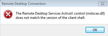 Remote desktop connection is a part of the microsoft operating system which allows users to connect from one pc to another. windows 7 - Remote Desktop ActiveX control does not match version of client shell - Super User