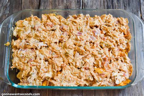 Crush dorito chips and place them on the bottom of your casserole dish and set aside. Dorito Chicken Casserole (35-Minute Meal!) - Gonna Want ...