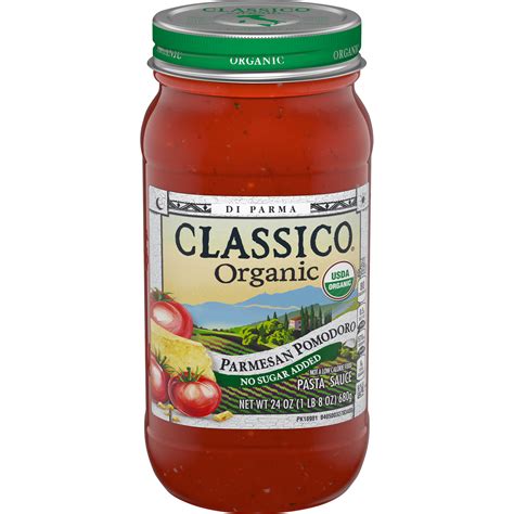 Classico Organic Parmesan Pomodoro Pasta Sauce No Sugar Added, 24 oz Jar - Walmart.com - Walmart.com