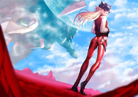 Mecha anime 2019 online free. ass blonde hair blue eyes bodysuit clouds hat long hair ...