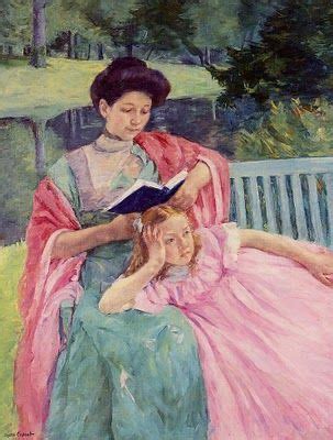 The classic mary ann by the roaring lion. Mary Cassat, 'Auguste Reading to Her Daughter' (1910) *my favorite artist and my favorite ...