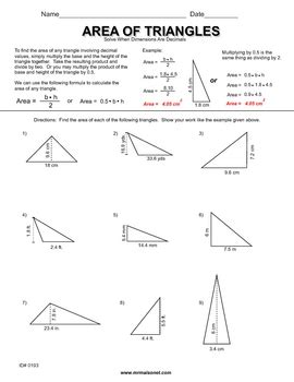 Make your child a math thinker, the cuemath way. Area Of Triangles Worksheets by Maisonet Math - Middle ...