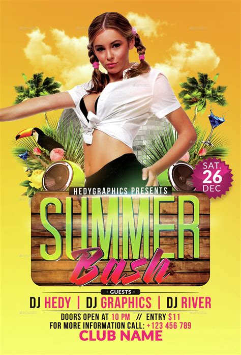 Summer has officially started with the summer bash event! Summer Bash - Flyer Template by HedyGraphics | GraphicRiver