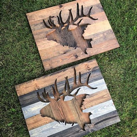 Check spelling or type a new query. Rustic Elk Silhouette Wood Wall Art - Medium | Picture on wood, Wood wall art, Elk silhouette