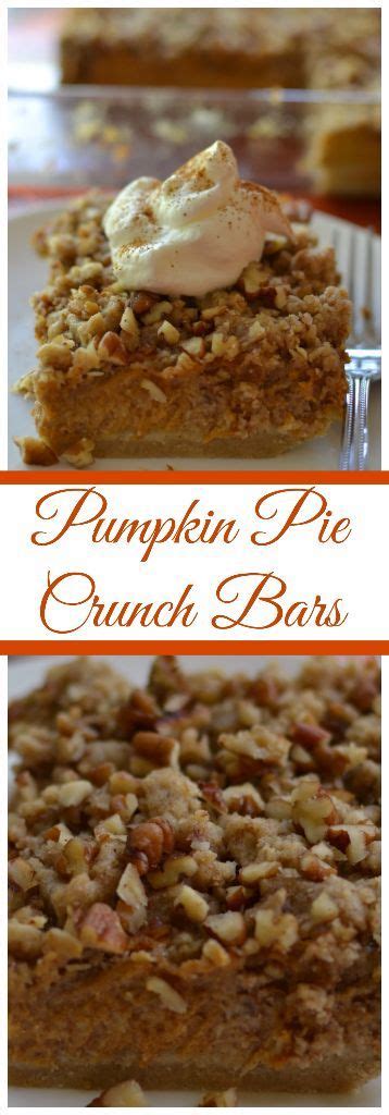 In recipes 3 comments 37,906 views. Crunchy Pumpkin Pecan Pie Bars | Recipe | Pumpkin pie bars ...