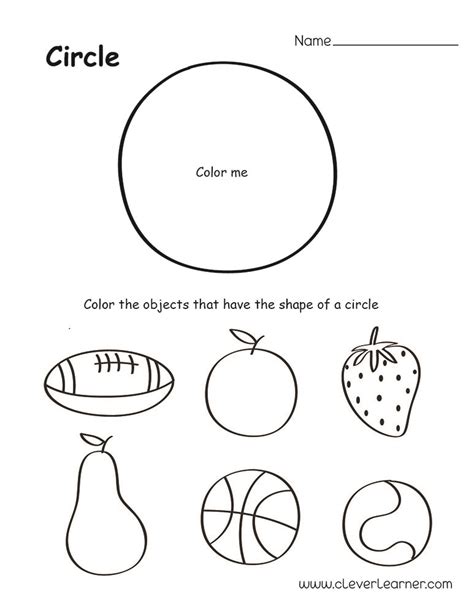 A math website kids love! Circle shape activity sheets for preschool children