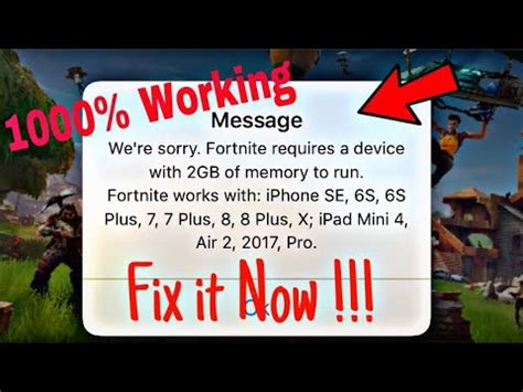 You must have 4gb of available space in your smartphone. Fortnite iPhone 6/5s Mobile 2GB Ram Error Fix!!! Complete ...