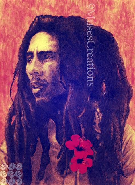 Maybe you would like to learn more about one of these? Bob Marley art portrait with hibiscus flower | Bob marley ...