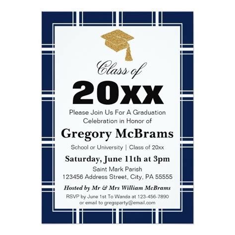 Maybe you would like to learn more about one of these? Classic Blue Graduation Party Invitation | Zazzle.com | Blue graduation party, Blue graduation ...