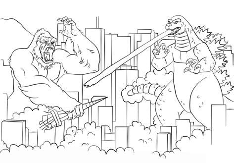 King kong vs godzilla coloring page. Godzilla Coloring Pages Printable | Birthday coloring ...