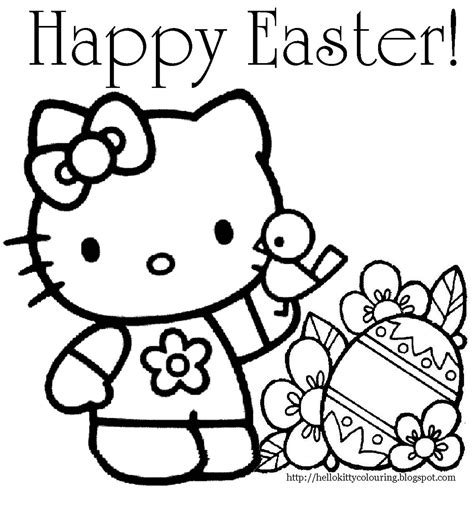 Hello kitty was born on november 1 in the suburbs of london and she lives there with her parents george and mary, and her twin sister, mimmy. Hello Kitty Easter Coloring Pages | Hello Kitty Forever