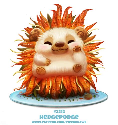 A big thanks to my patrons for supporting my work! Daily Paint 2212. Hedgepodge | Kawaii drawings