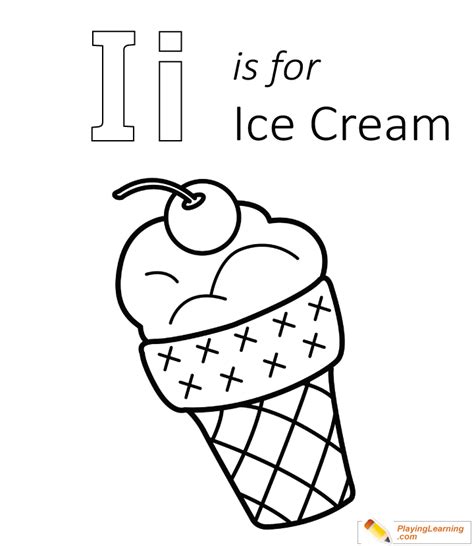 This coloring page over here is the one of an ice cream with cone. I Is For Ice Cream Coloring Page | Free I Is For Ice Cream ...