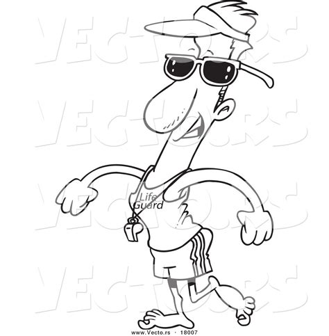You can download young lifeguard coloring page for free at coloringonly.com. Vector of a Cartoon Lifeguard Walking - Outlined Coloring ...