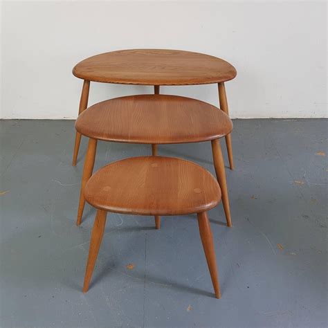 Save ercol coffee table to get email alerts and updates on your ebay feed.+ 24 l hallie coffee table solid natural acacia wood smooth polished gloss modern. Vintage 1960s Ercol Nest of Blonde "Pebble" Coffee Tables ...