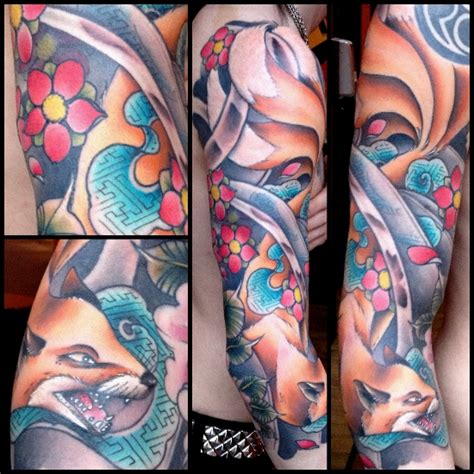 White ink tattoos are the rare bird of the tattoo world. Arm Japanese Fox Tattoo by Custom Ink Tattoo