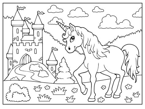 Coloriage de licornes pour les enfants à imprimer. Coloriage à imprimer : la licorne au pays des merveilles