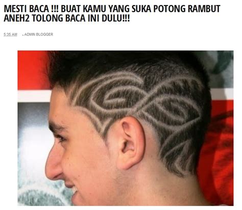 Beliau sholallohu alaihi wasalaam pernah melihat seorang anak dicukur sebagian kepalanya. KORANG TAHU TAK HUKUM POTONG RAMBUT SEPERTI DALAM GAMBAR ...