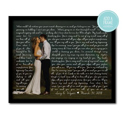 If your own wedding first dance song isn't featured on this website. Personalized Wedding Photo CANVAS Wall Art - Any Song ...