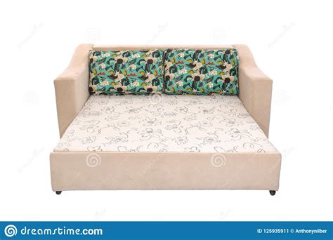 When shopping for a sofa to your living room, bedroom or office, one of the first things that you may wonder is the matter of material. Fabric Sofa Bed With Color Beige Isolated Stock Image ...