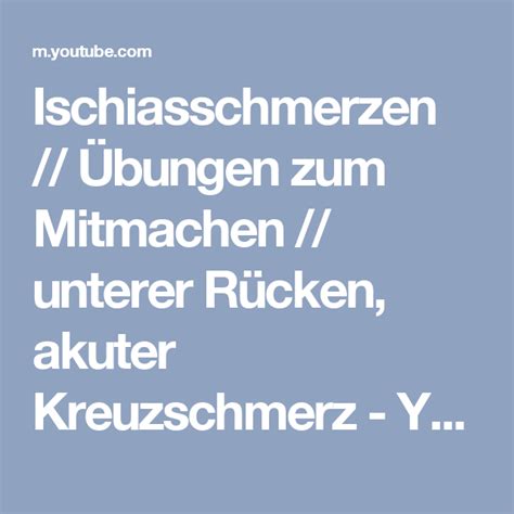 Rückenschmerzen sitzen am häufigsten im unteren rücken. Ischiasschmerzen // Übungen zum Mitmachen // unterer ...