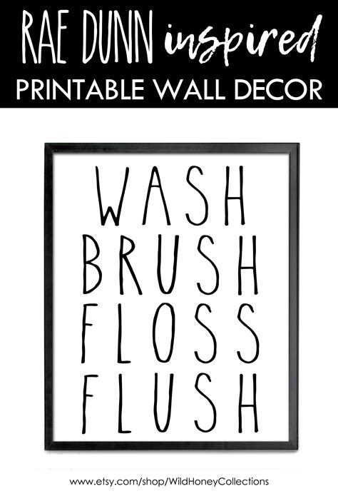 I love the vintage feel of this print. Rae Dunn Inspired Printable Bathroom Wall Decor, Wash ...