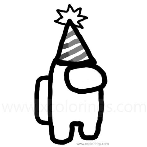 Among us party hat coloring page. Among Us Coloring Pages - Page 2 of 3 - XColorings.com