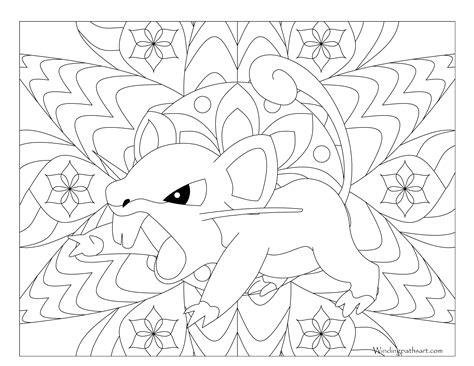 What can you do with pokemon mandala coloring pages? #019 Rattata Pokemon Coloring Page · Windingpathsart.com