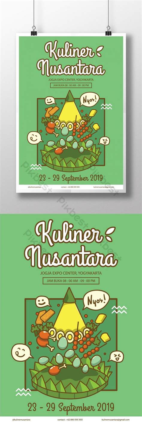 Contoh poster iklan makanan sehat kartun. Poster Makanan Comel Festival Kuliner Nusantara | AI ...
