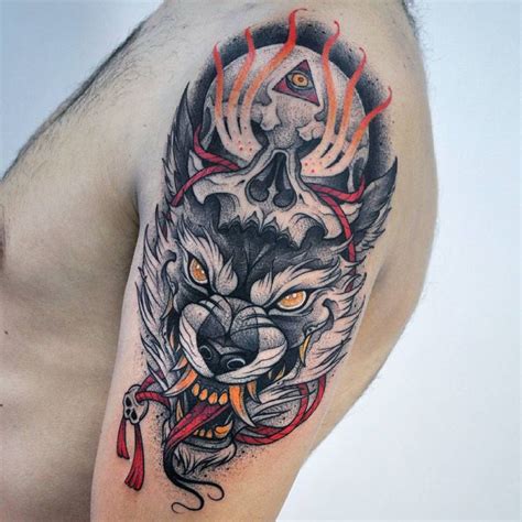 35 oni mask tattoos with mysterious and powerful meanings. Pin on Wolf Tattoo Ideas