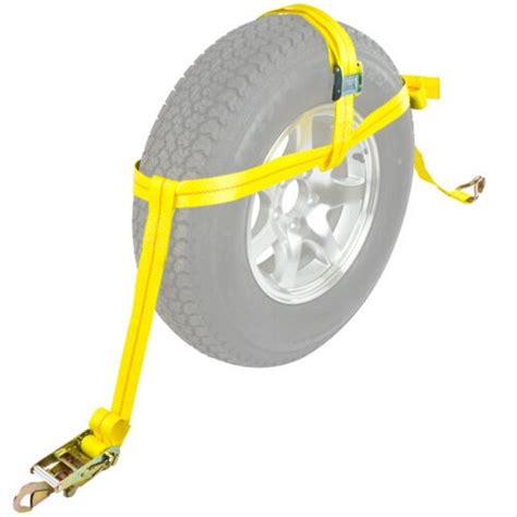 1200 lbs break strength dimensions: Wheel tie down straps (2inch) for Auto Hauler Trailer with ...