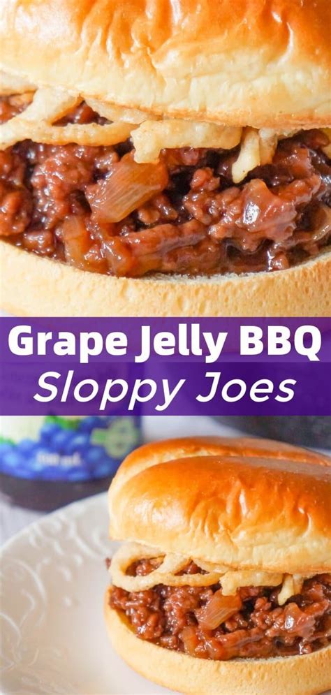 They are loaded with juicy ground beef, melty. Grape Jelly BBQ Sloppy Joes are a fun twist on the classic ...