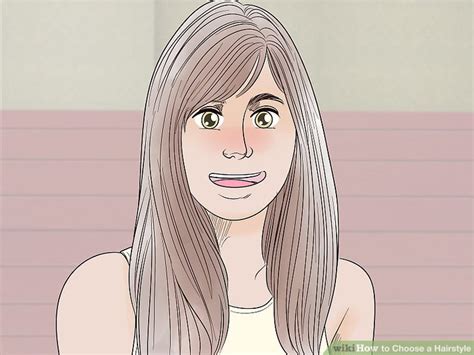 The straight bangs, center parts and long hairs make the square features. 3 Ways to Choose a Hairstyle - wikiHow