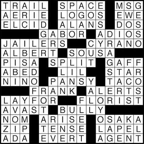 There's no room for getting bored while solving this intelligently knitted crossword. Crossword puzzle answers: May 12, 2016 - Metro US