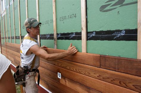 Use an air nailer if possible to speed nailing and minimize damage to siding surface from hammer dents. Siding | Wood siding exterior, Exterior siding, Cedar siding